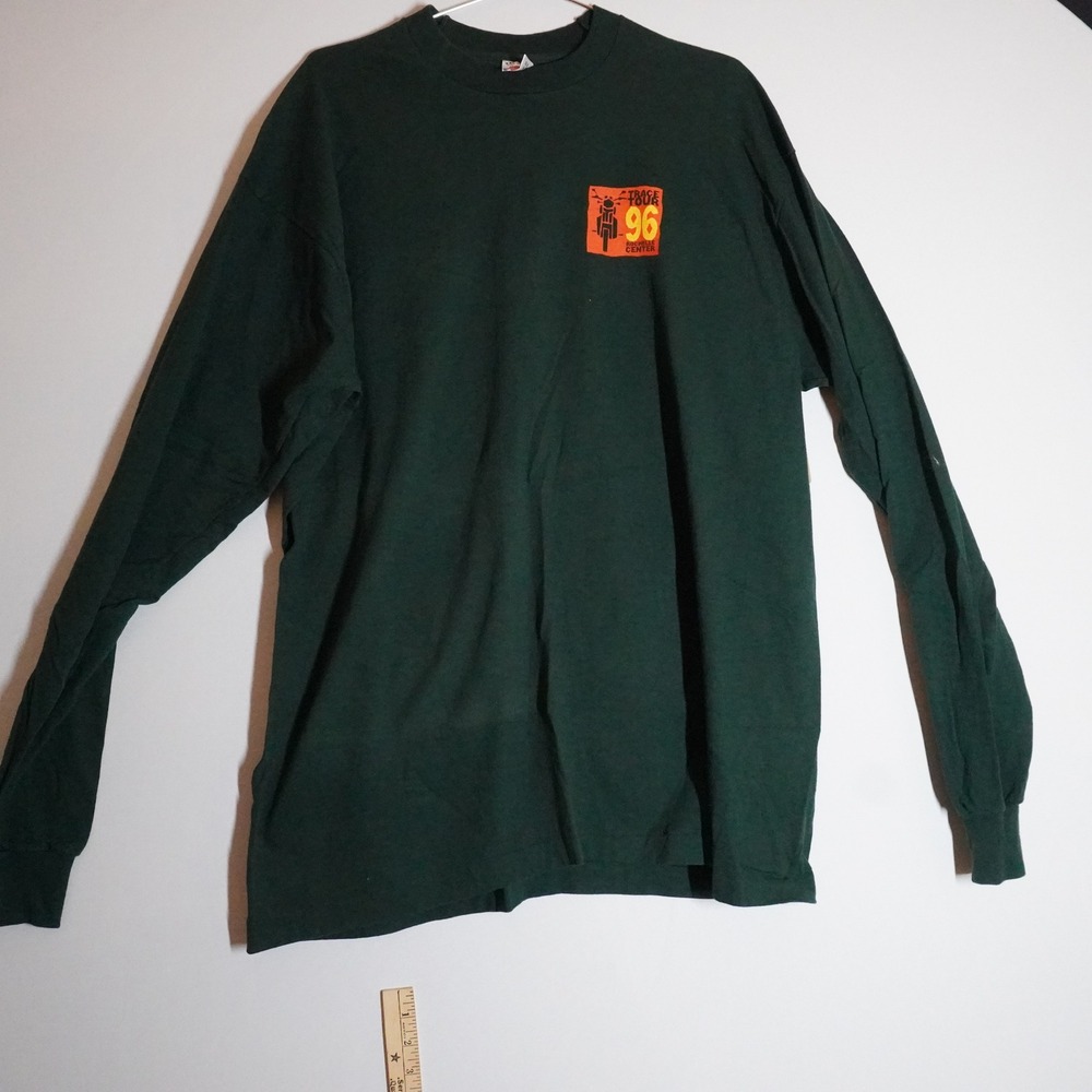 VTG 1996 Trace Tour 96 Motorcycle Long Sleeve Shirt XXL USA Biker Race‎ Green